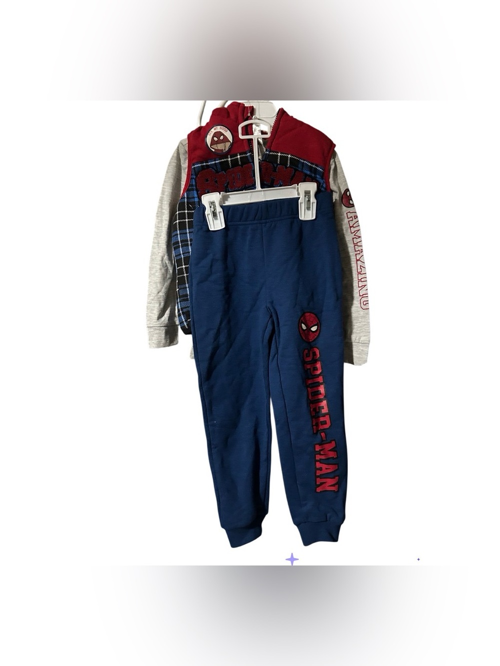 Spider-Man Boys Blue and Red Graphic Jogger Pants